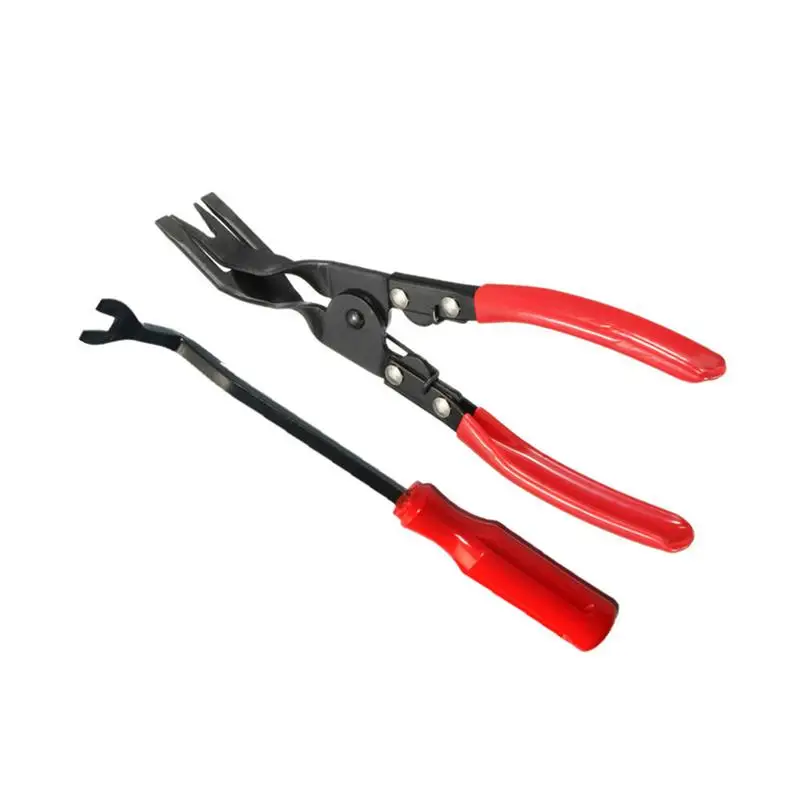 WINOMO 2pcs Clip Plier Set Fastener Remover Combo Repair Kit (Red)in