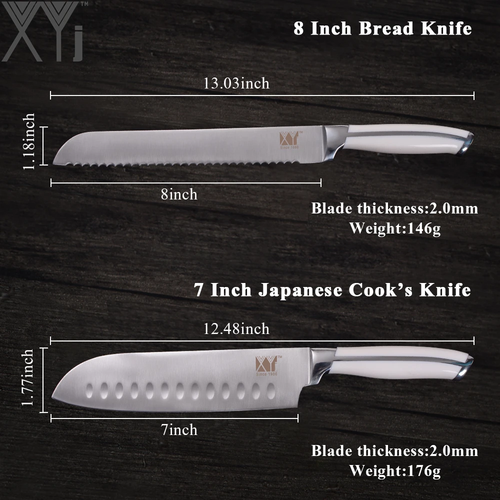 XYj Germany Style High Carbon Stainless Steel Kitchen Knife Slicing Chef Bread Santoku Utility Paring Knife Cooking Perfect Tool XYj Germany Style High Carbon Stainless Steel Kitchen Knife Slicing Chef Bread Santoku Utility Paring Knife Cooking Perfect Tool