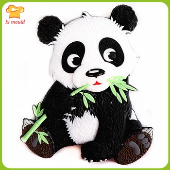 

Genuine new eat bamboo giant panda silicone fondant chocolate mold fondant silicone mold
