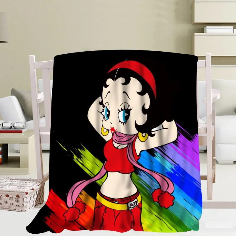 P+ Betty Boop одеяло мягкое DIY диван-кровать пледы одеяло детское взрослое теплое пользовательское одеяло размер 56x80Inch50X60Inch40X50Inch - Цвет: 4