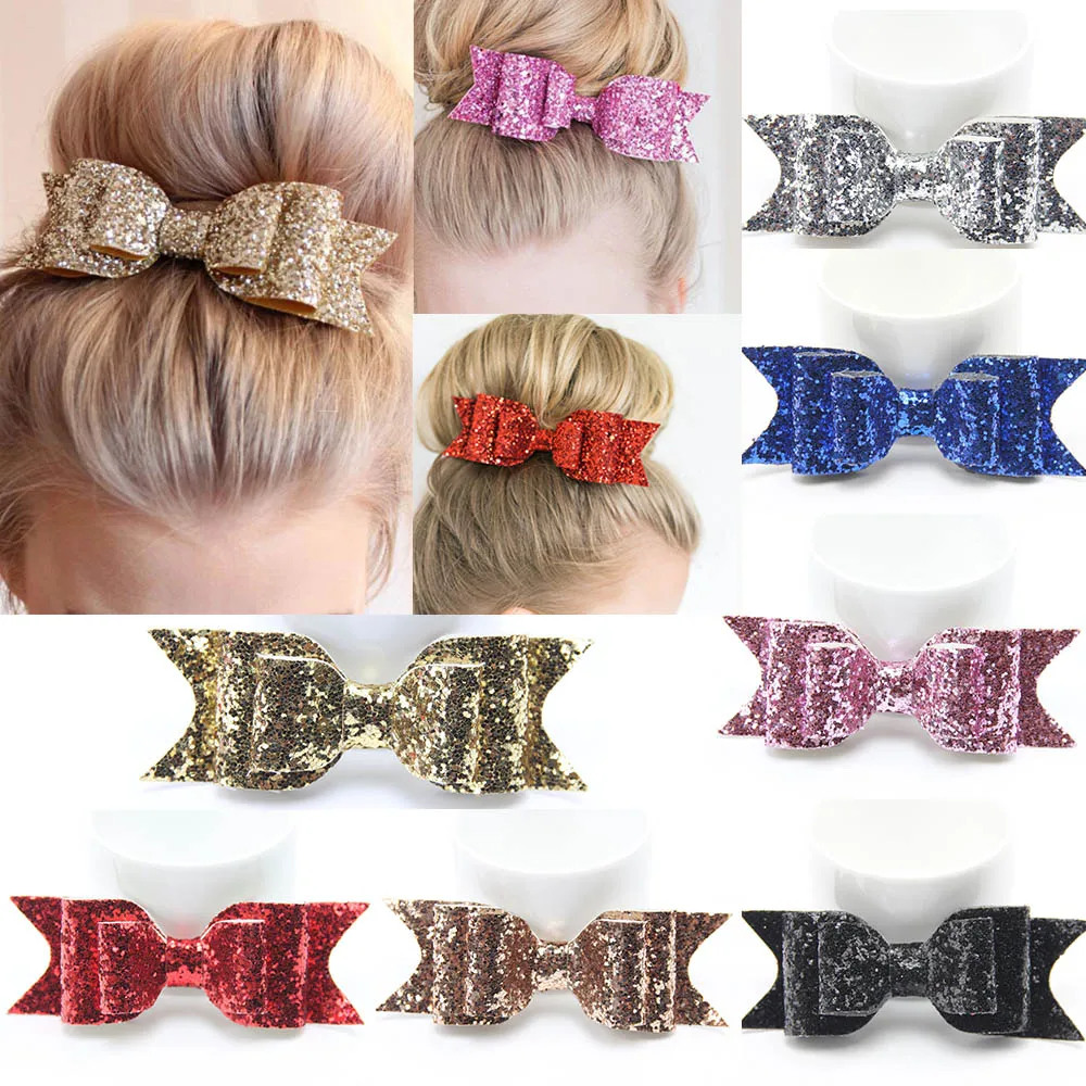 Fashion Shiny Sequins Hair Clip Women Baby Girl 12CM Big Glitter Hair