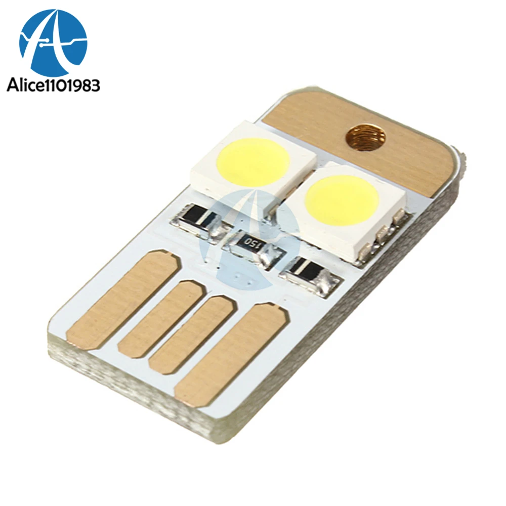 

5PCS LED Lamp Mobile Power Camping Lamp 4LED Light Card Mini USB Touch Switch For Power bank/Comupter/ Notebook/PC Laptop