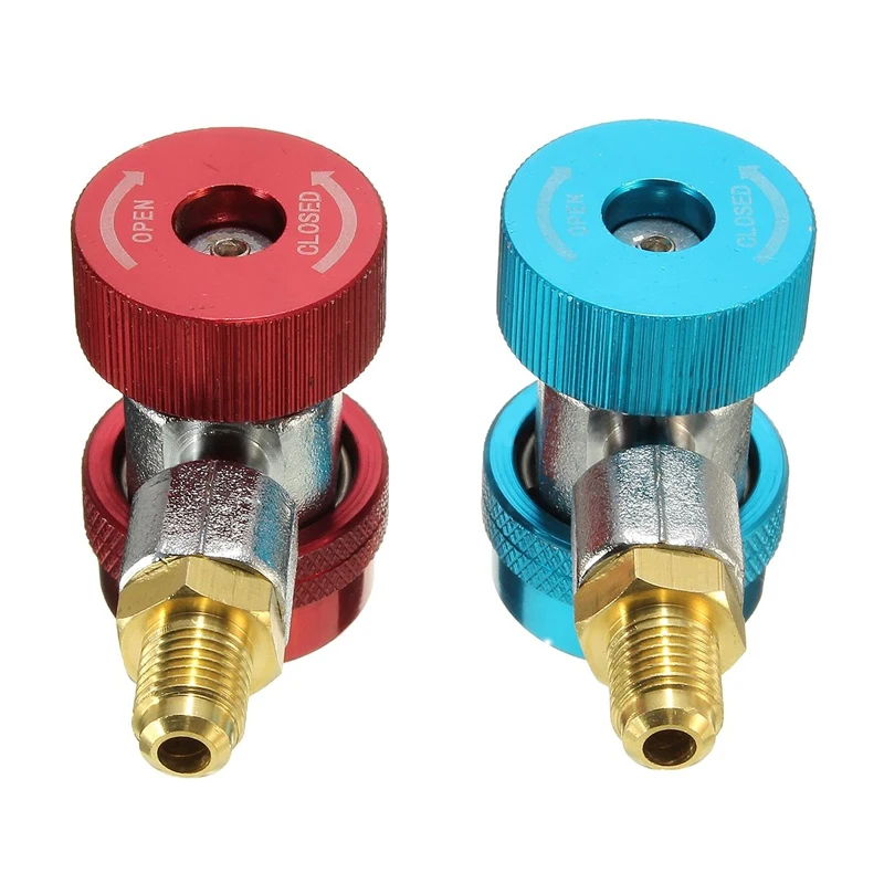 1x R134 AC Car Low High Extractor Valve Core Manifold Quick Coupler Adapters