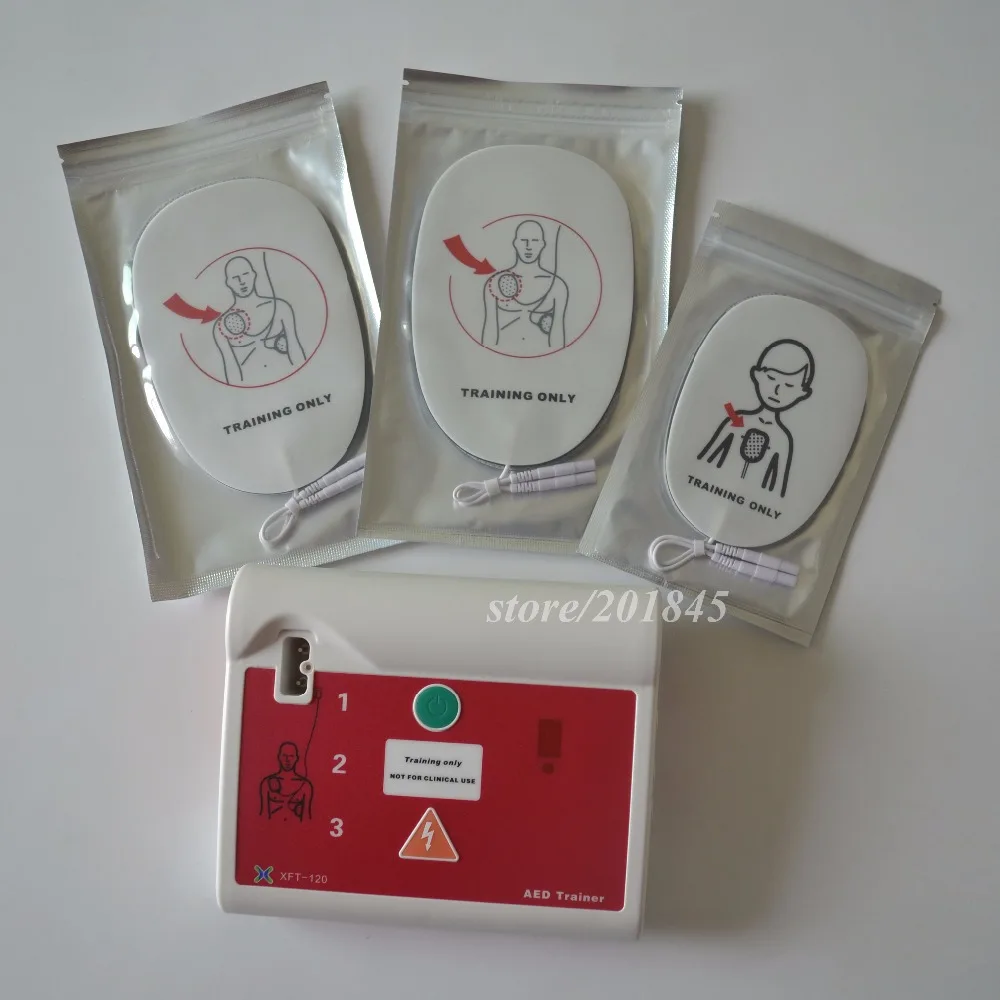 Dispositivo de Primeiros Socorros com Cartão de Linguagem Conjunto Dois Língua Trainer Automatizado Cardiopulmonar Ressuscitação Treinamento Substituível 1 Aed 10 High Quality Beleza e saúde