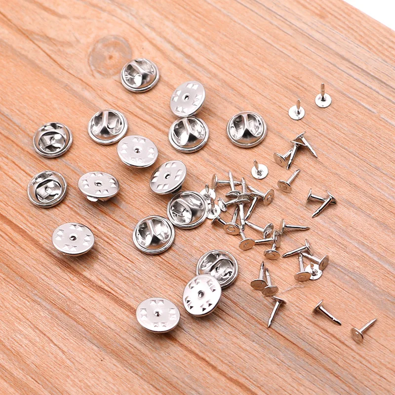 100pcs Rhodium Color Nail Tie Tack Lapel Pin Back Clutch Scatter Copper 