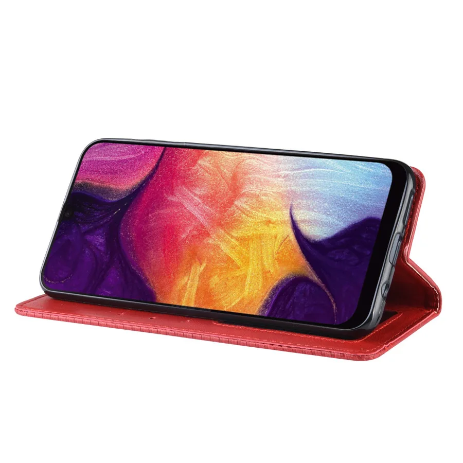 Кожаный чехол книжка с магнитной застежкой в стиле ретро для Samsung A60 A71 A80 A90 A50 A40 A30