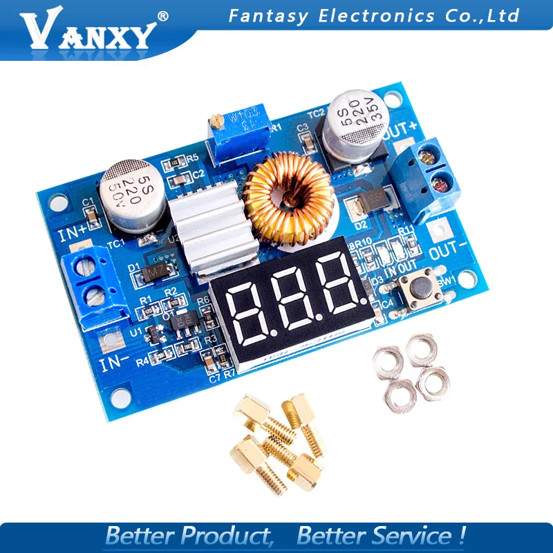 

1pcs 5A 75W DC-DC Adjustable Step-down Module Step Down Modules with Voltmeter new