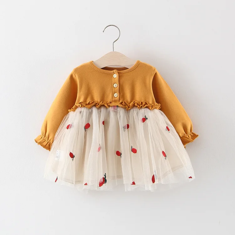 Новое Повседневное платье для малышей vestido infantil весенние вечерние платья для девочек от 0 до 3 лет - Цвет: Цвет: желтый