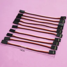 Free shipping 10pcs/lot 100mm 10cm male to male RC Servos extension wire cable for JR Futaba plug connecting servo cables