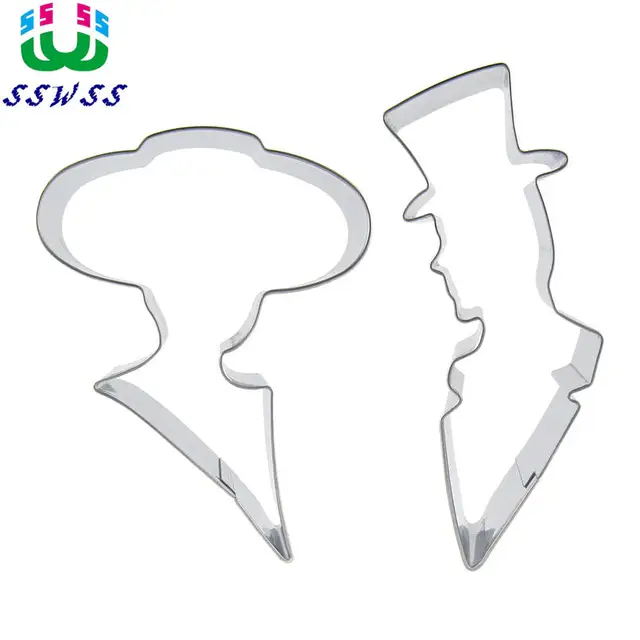 203 41 De Réductionmâle Monsieur Et Monsieur Femelle Forme De Décoration De Gâteau Outils Deux Belles Personnes Cookie Moules De Cuisson Vente -
