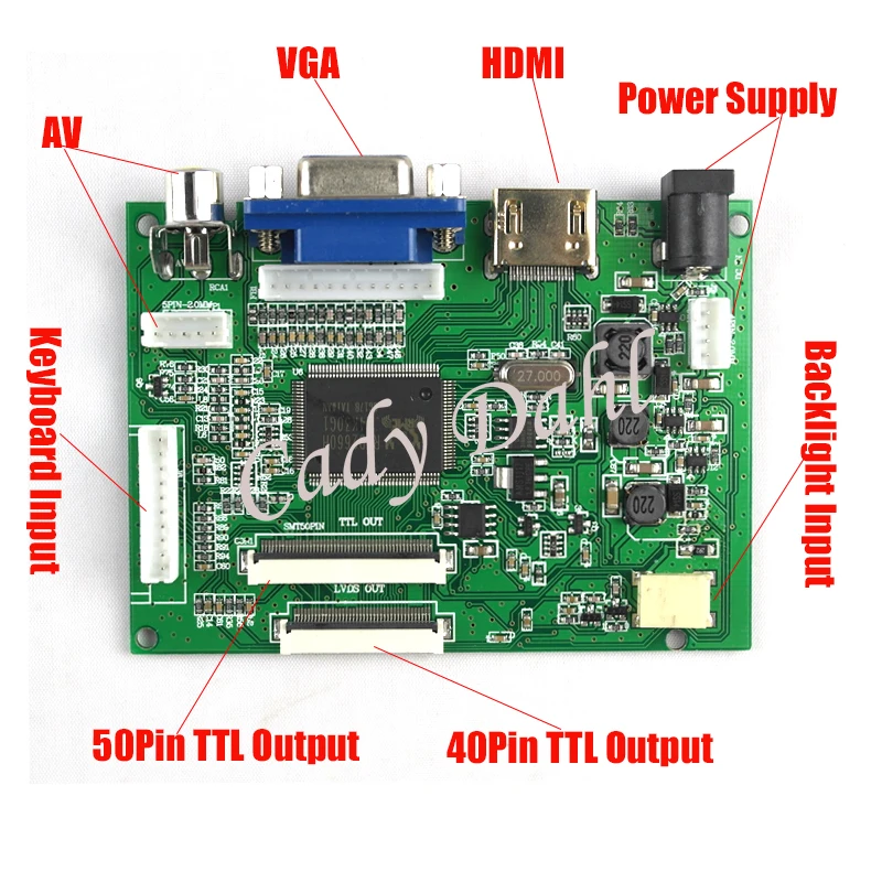 

High Brightness HDMI VGA 2AV 50 Pins 40 Pins TTL Controller Board + Remote kit for Raspberry PI 3 IPS TFT LCD Display Panel