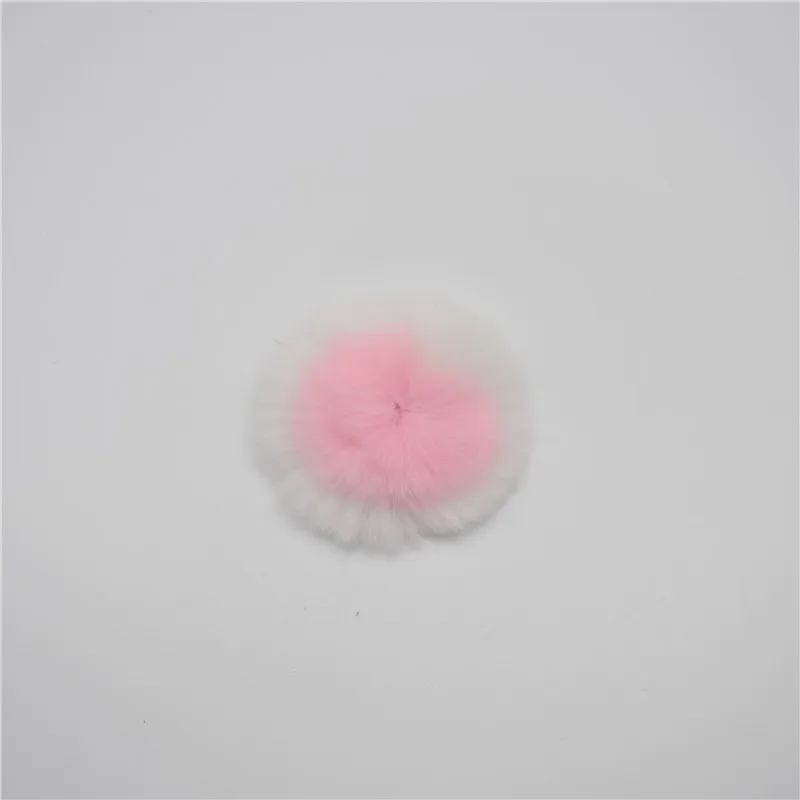 25 шт. 5,5 см Высокое качество двойной цвет кролика рекс мех цветок очень мягкий пушистый мех помпон DIY для изготовления ювелирных изделий - Цвет: Розовый