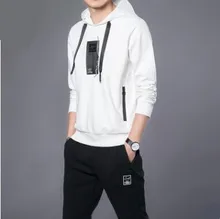 2018 Autumn Men's Casual Sets Teen Simple Trendy Fashion Long-Sleeved Clothes Male Solid Color Sports Suits Loose Large Size 2018 Autumn Men's Casual Sets Teen Simple Trendy Fashion Long-Sleeved Clothes Male Solid Color Sports Suits Loose Large Size