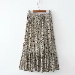 Большие размеры XL-3XL женские длинные юбка с цветочным принтом длинные макси юбки