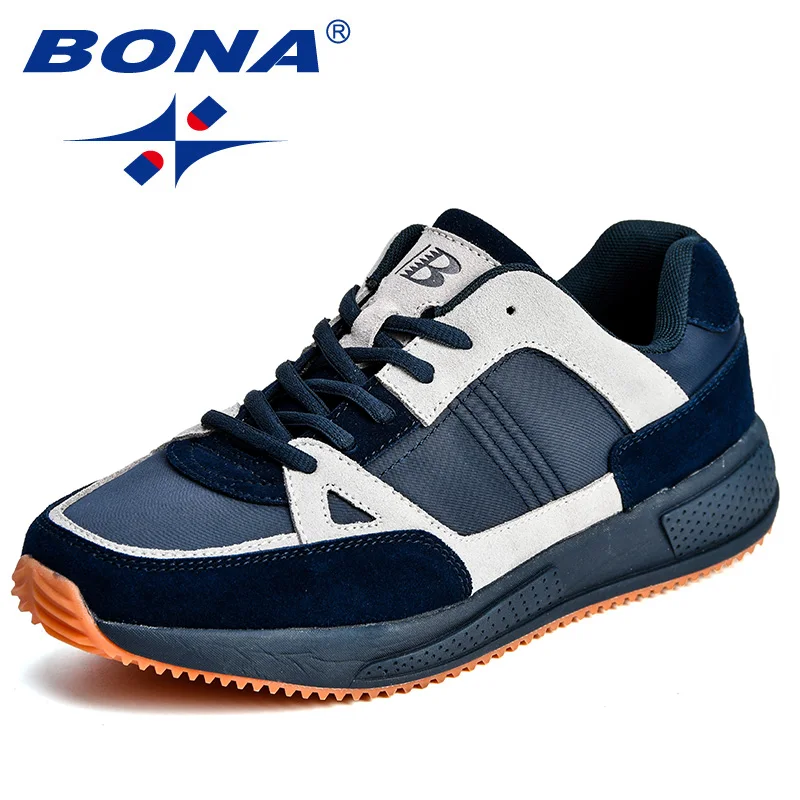 BONA/Новое поступление; классические стильные мужские кроссовки из замши и сетчатого материала; Мужская Спортивная обувь; удобная обувь для бега на открытом воздухе;