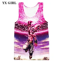 Летний Повседневный жилет для мужчин, аниме Dragon Ball Z, топы с 3d принтом, майки без рукавов, футболки для мужчин Evil Buu, жилет, Прямая поставка