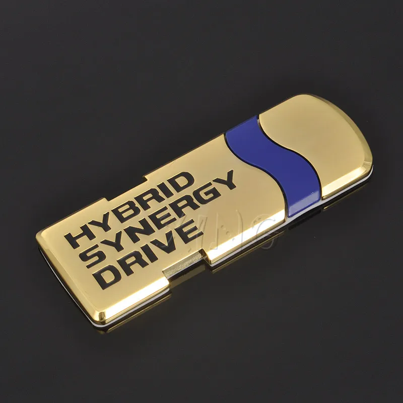 Автомобильная наклейка, эмблема, авто значок, Наклейка для Toyota Hybrid Synergy Drive Letter Prius Camry Rav4 Crown Auris, аксессуары для стайлинга автомобилей - Название цвета: Gold