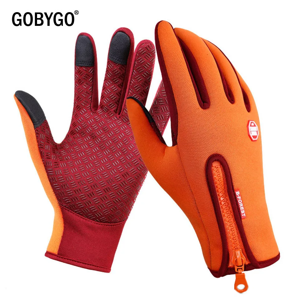Улучшенные зимние лыжные перчатки GOBYGO с сенсорным экраном для мужчин и женщин
