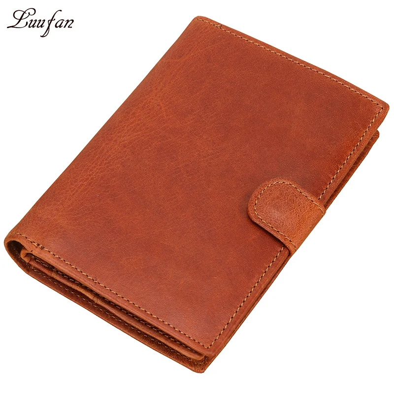 

Genuine Leather hasp Wallet with zip-around coin pocket and 12 card holders,Cowhide long purse,Real leather Bifold wallet