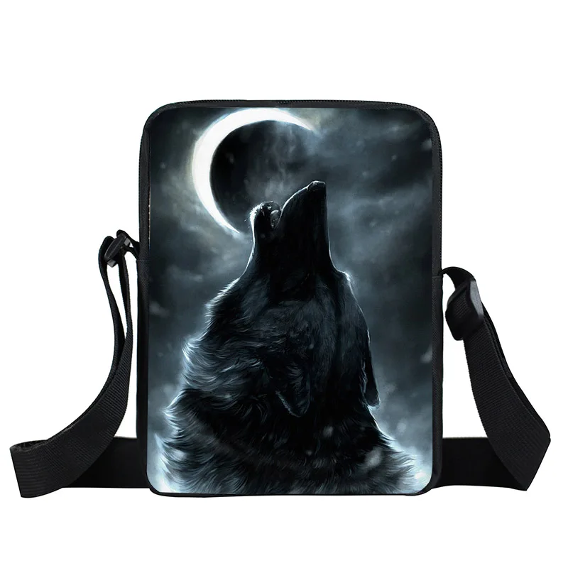 Крутая сумка через плечо с изображением галактики льва волка, Детская сумка через плечо, мужская и женская сумка, маленькие сумки через плечо, сумка для книг, лучший подарок - Цвет: XKB YD32
