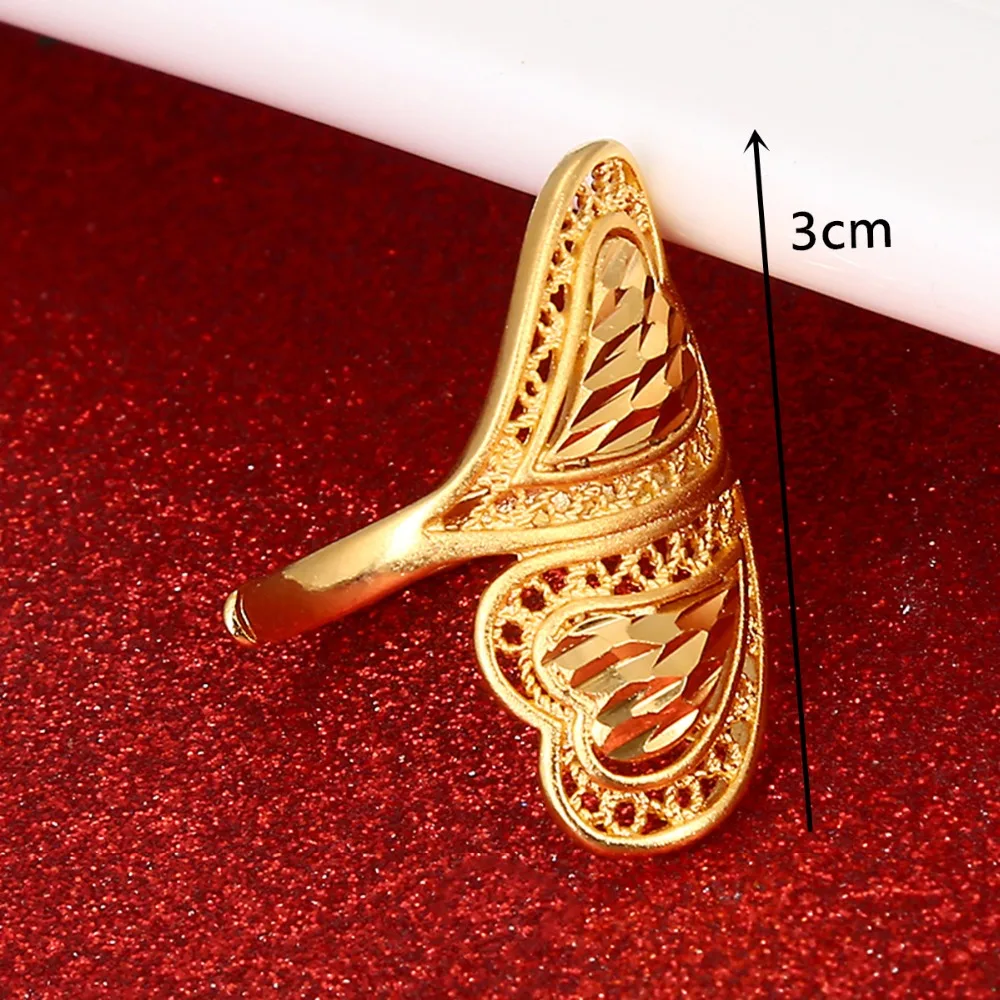 Здоровье латунный материал регулируемый размер обручальное кольцо золотого цвета для женщин Эфиопский патрон Кувейте модные кольца