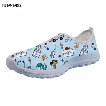 

INSTANTARTS Cute Cartoon Medical Equipment Print Slip On Running Shoes Lightweight Summer Outdoor Sports Shoes Athletic Sneakers