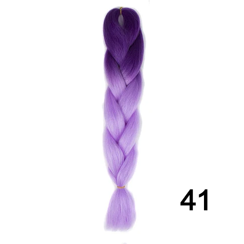 Шелковистые пряди, Омбре, высокотемпературное волокно, синтетические огромные косички, волосы для вязания крючком, косички для наращивания волос, 24 дюйма, 100 г - Цвет: 41