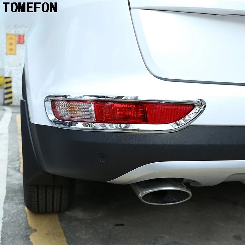 

TOMEFON Chrome Rear Fog Tail Light Lamp Cover Trim Bezel Bumper Foglight Garnish Molding Styling For Kia Sportage QL 2016 2017