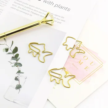 

TUTU 18pcs/lot goldfish Shape Paper Clips Kawaii Stationery Clear Binder Clips Photos Tickets Notes Letter Paper H0262