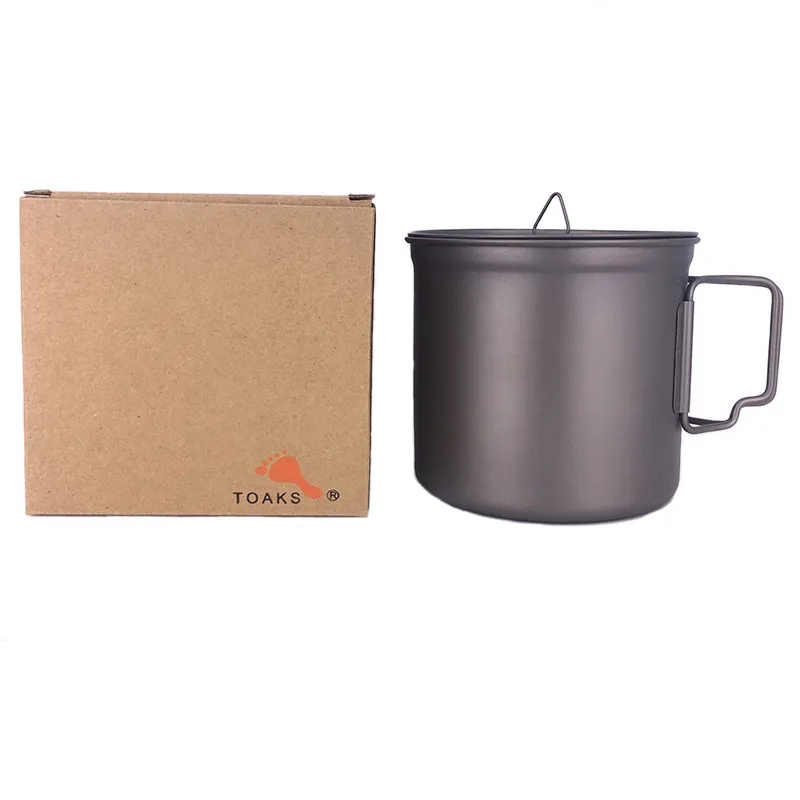 Toaks pot-1100 Ultralight Titanium pot taza acampar al aire libre tazón con tapa de titanio portátil taza 1100 ml