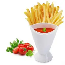 Лидер продаж Портативный дома Кухня картофеля инструмент посуда 2 в 1 фри конус с погружением чашки удобно хороший