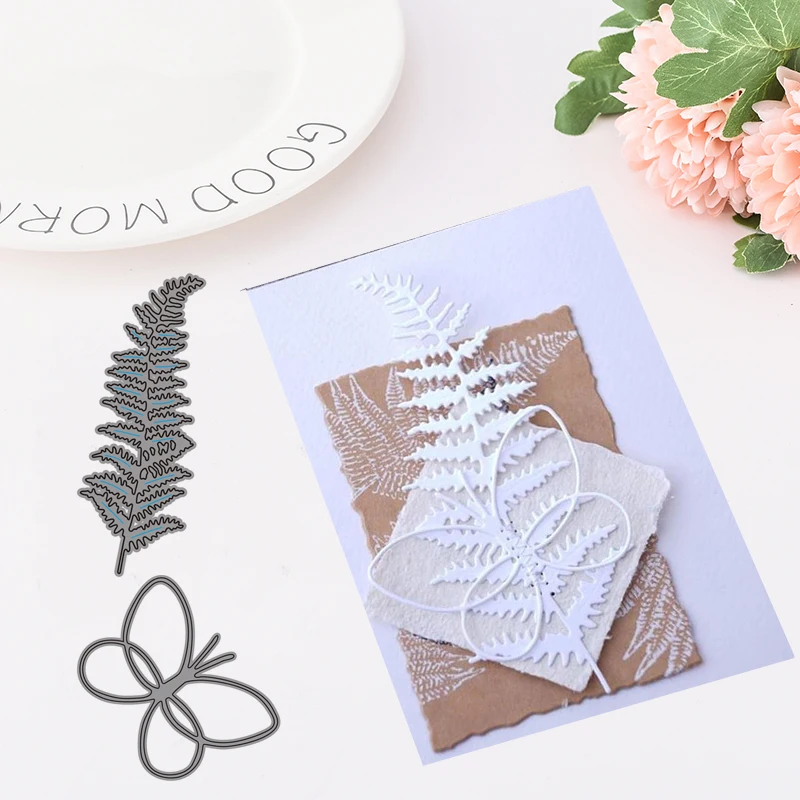 

2019 New Arrival CH Beautiful Leaves and butterfly Metal Cutting Dies and Stamp For Scrapbooking DIY Cards Album Decoration
