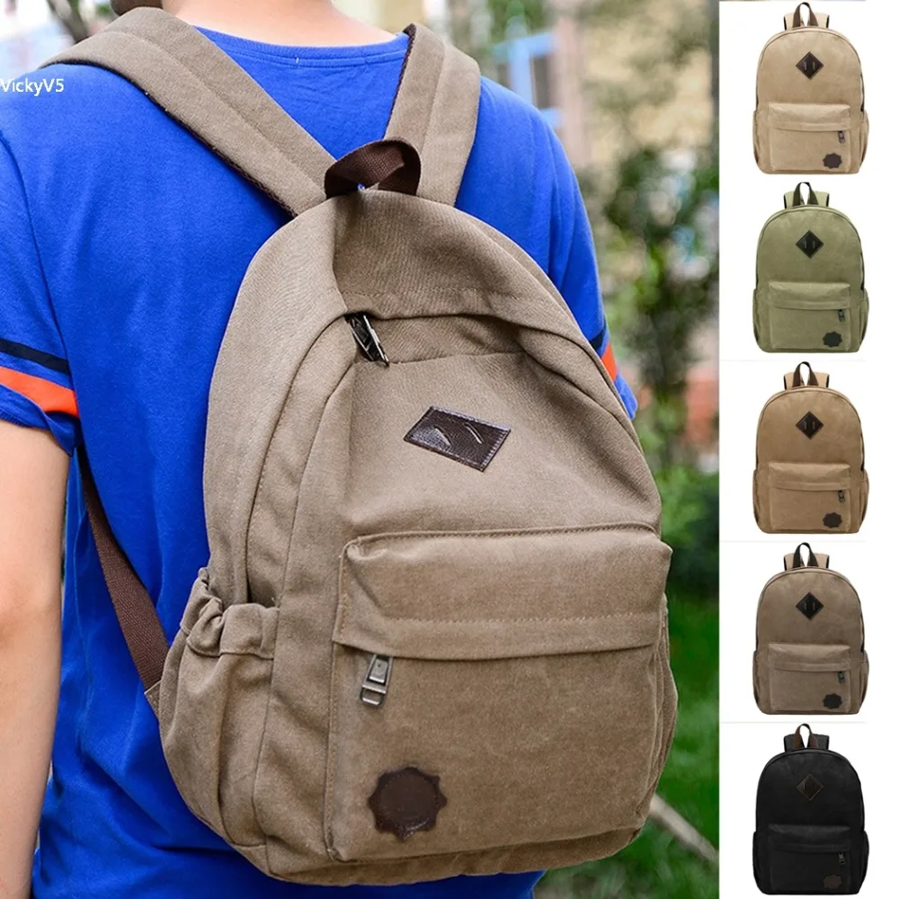 High quality men backpack rucksack zipper solid men's travel bags