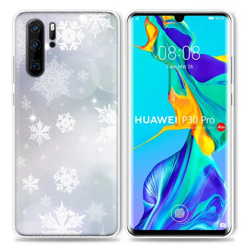 Рождественский чехол со снежинками для huawei P20 P30 P Smart Z Plus P10 P9 P8 mate 10 20 lite Pro Mini силиконовые чехлы для телефона - Цвет: 07