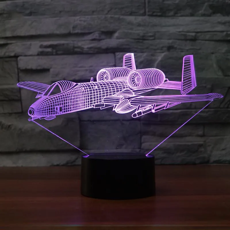 3D светодиодный ночник для моделирования самолета настольный светильник с USB