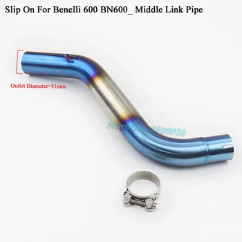 

BN600 Blue Middle Link Pipe Slip On For Benelli 600 BN 600 Motorcycle Modified Exhaust Pipe Connector Manifold Fit 51mm Muffler