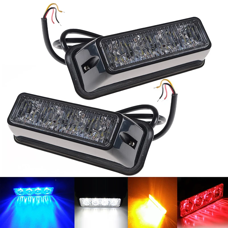 eonstime 1pcs 4led car emergency beacon light 4w red and white emergency lights