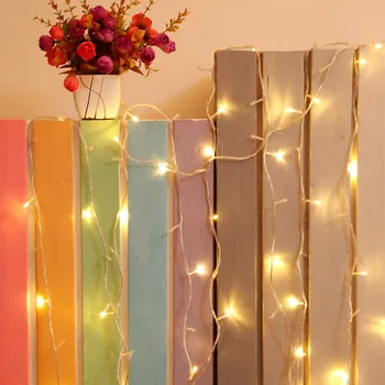

Powered Lighting Lamps Copper Wire String Lights With 100 LED Beads And Music Christmas Party Valentines Holiday Curtain Decor