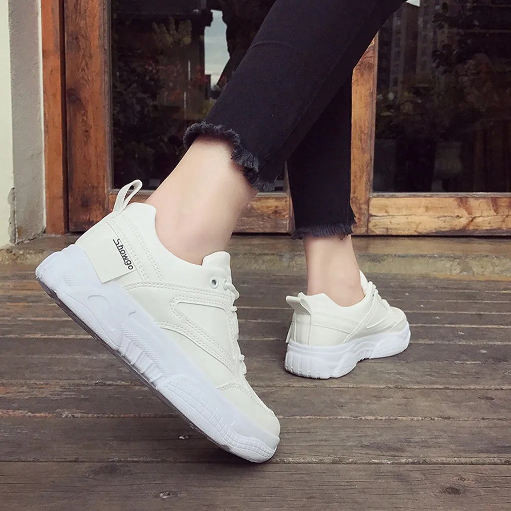 Женские кроссовки на платформе; белые летние женские кроссовки для бега; Модные дышащие женские кроссовки на шнуровке;#40
