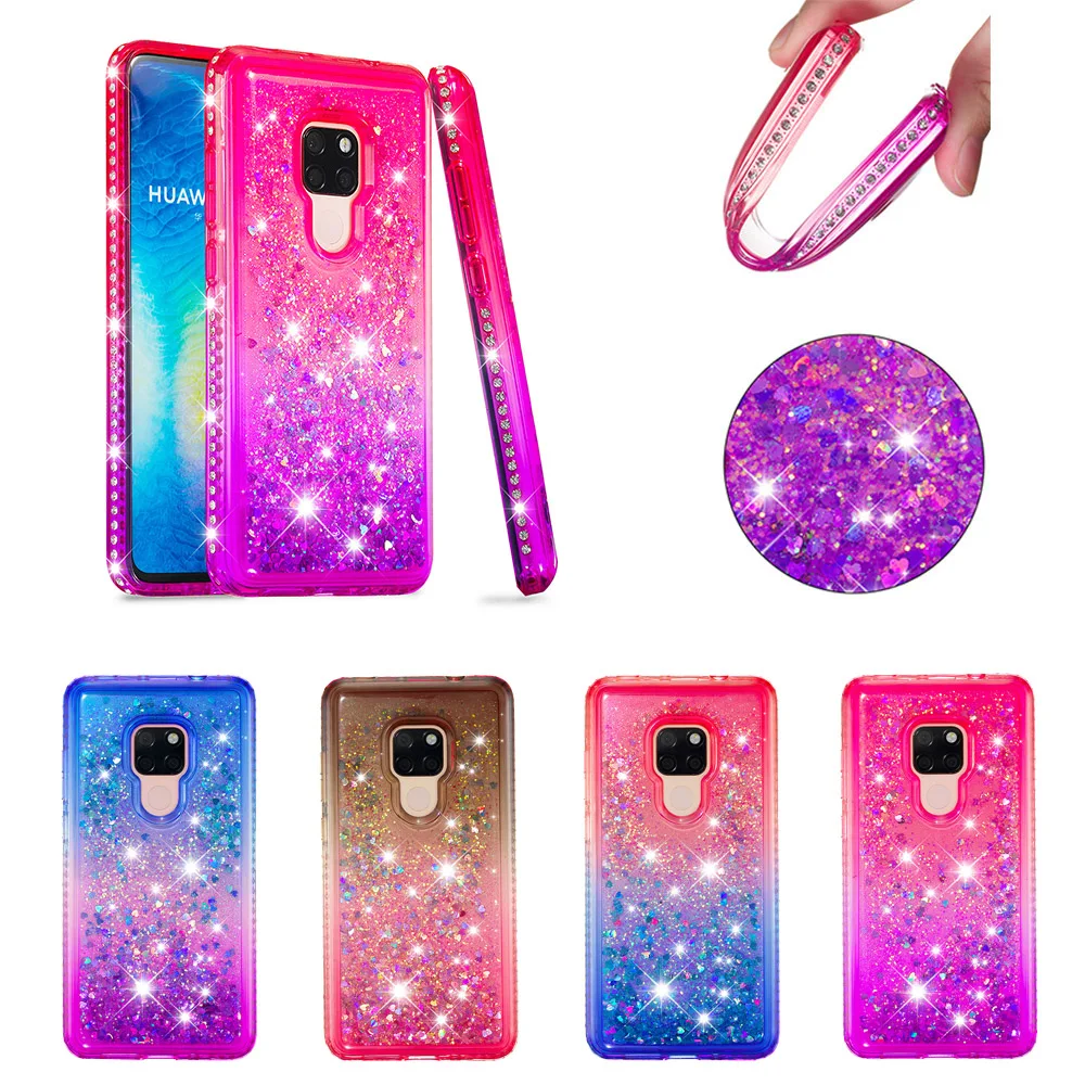 Diamond Glitter Case For Huawei Mate 20 Cover Gradient Bling Sparkle Quicksand Soft Silicone Cover for Huawei Mate 20 Case (25)