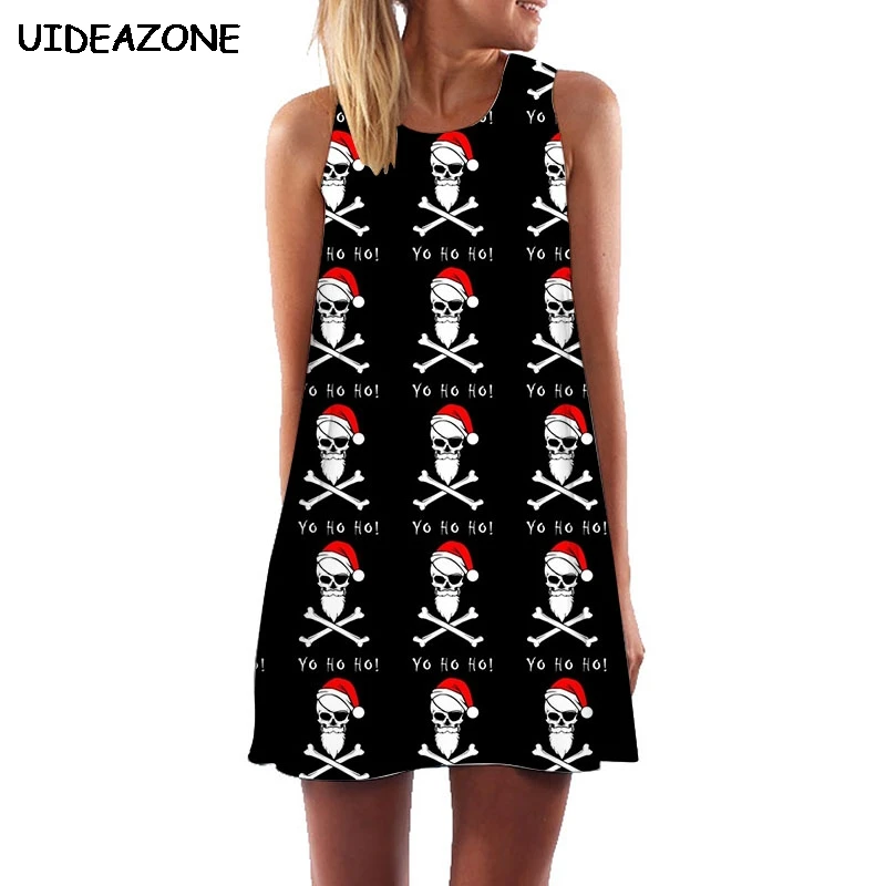 Женское пляжное платье с принтом черепа Robe Femme Ete 2020 повседневные летние платья
