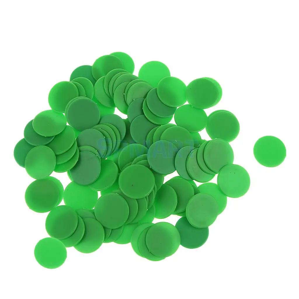 MagiDeal 100Pcs/Pack 18mm Opaque Plastic Board Game Counters Tiddly Winks Numeracy Teaching Aid Math Toys School Supplies