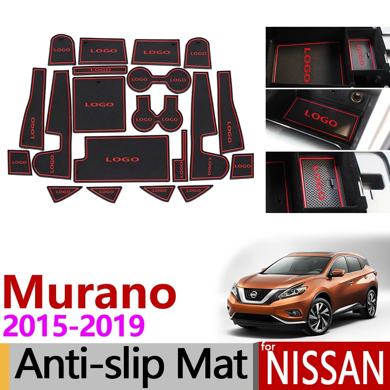Для Nissan Murano Z52 2015 ~ 2019 противоскользящая резиновая чашка подушка дверной паз