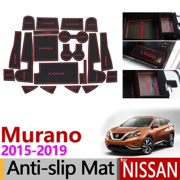

for Nissan Murano Z52 2015~2019 Anti-Slip Rubber Cup Cushion Door Groove Mat Accessories Stickers Car Styling 2016 2017 2018