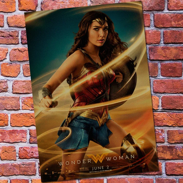 Винтажный бумажный Ретро аниме постер-Wonder Woman DC-poster cudi poster/Винтажный домашний Настенный декор