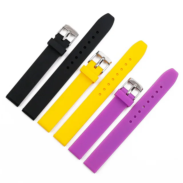 US $3.39 Silicone strap buckle 14mm watch accessories sports waterproof watch with for children and women wo