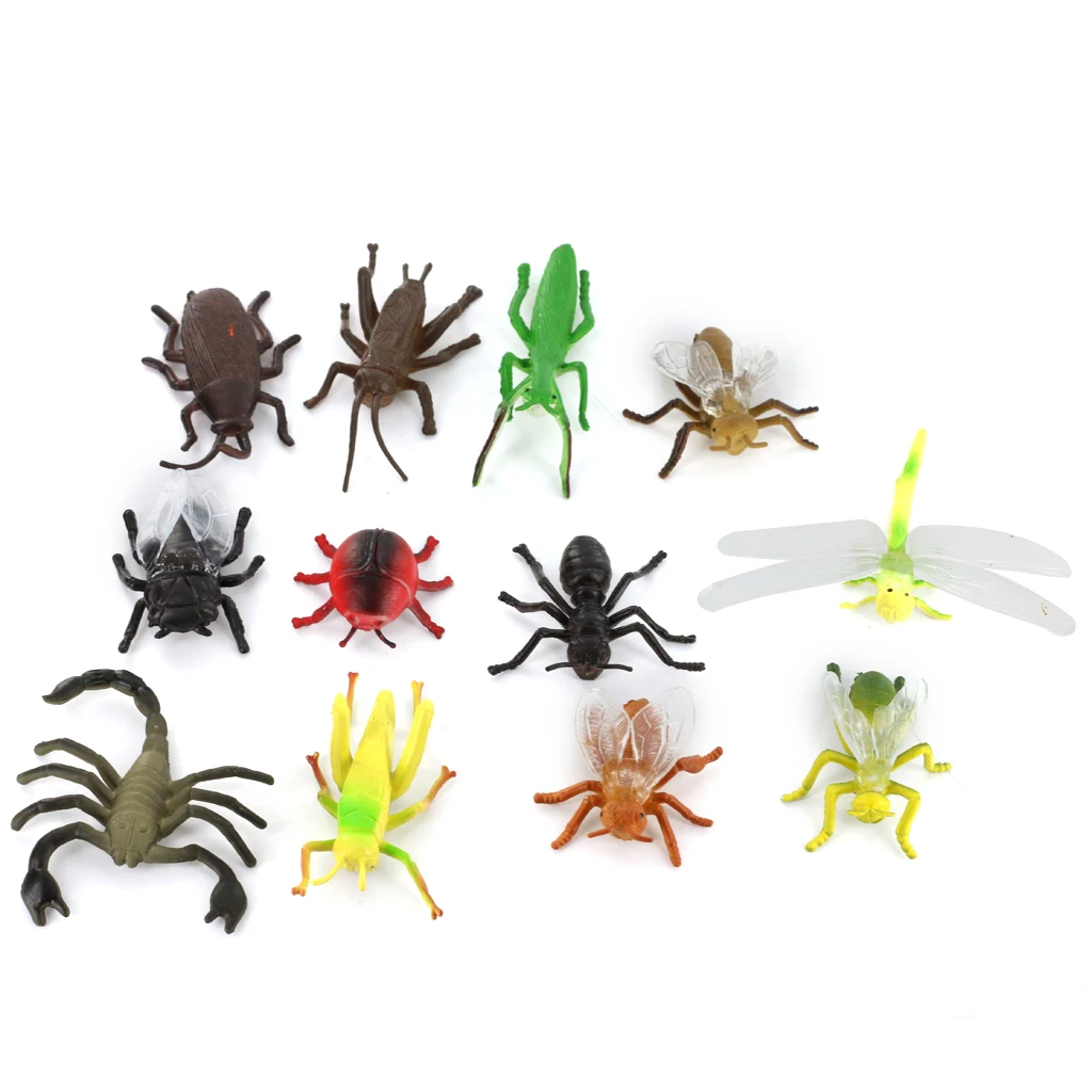 12x Plastic Insect Model for Kid toy Novelty Tricky toys Hot AL 
