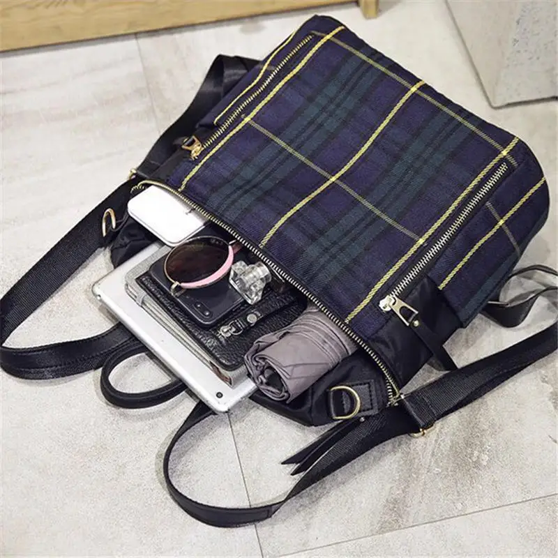 Nuevas Mochilas a cuadros de tela Oxford para mujer mochila de moda para mujer Mochilas escolares de diseño para adolescentes niñas mochila de viaje Nuevas Mochilas a cuadros de tela Oxford para mujer mochila de moda para mujer Mochilas escolares de diseño para adolescentes niñas mochila de viaje