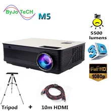 Poner Saund M5 LED Projector 5500 Lumen Full HD 1080P Double HIFI speakers With 10m HDMI Tripod 3D Proyector LCD Vs led96