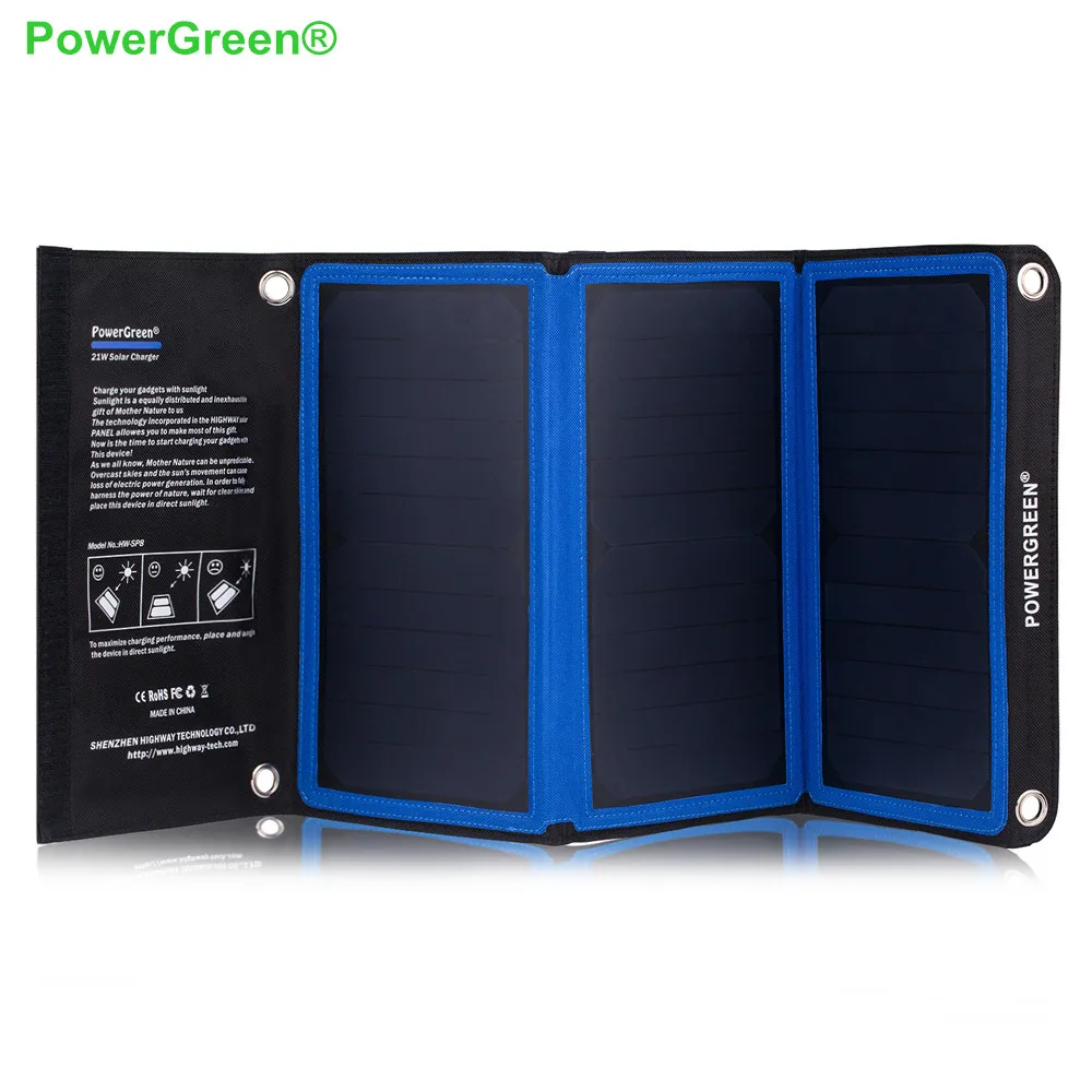 PowerGreen Solar Power Bank 21 Watts Foldable Solar Charger Umbrella Solar Cell Solar font b Battery